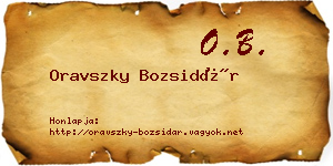 Oravszky Bozsidár névjegykártya